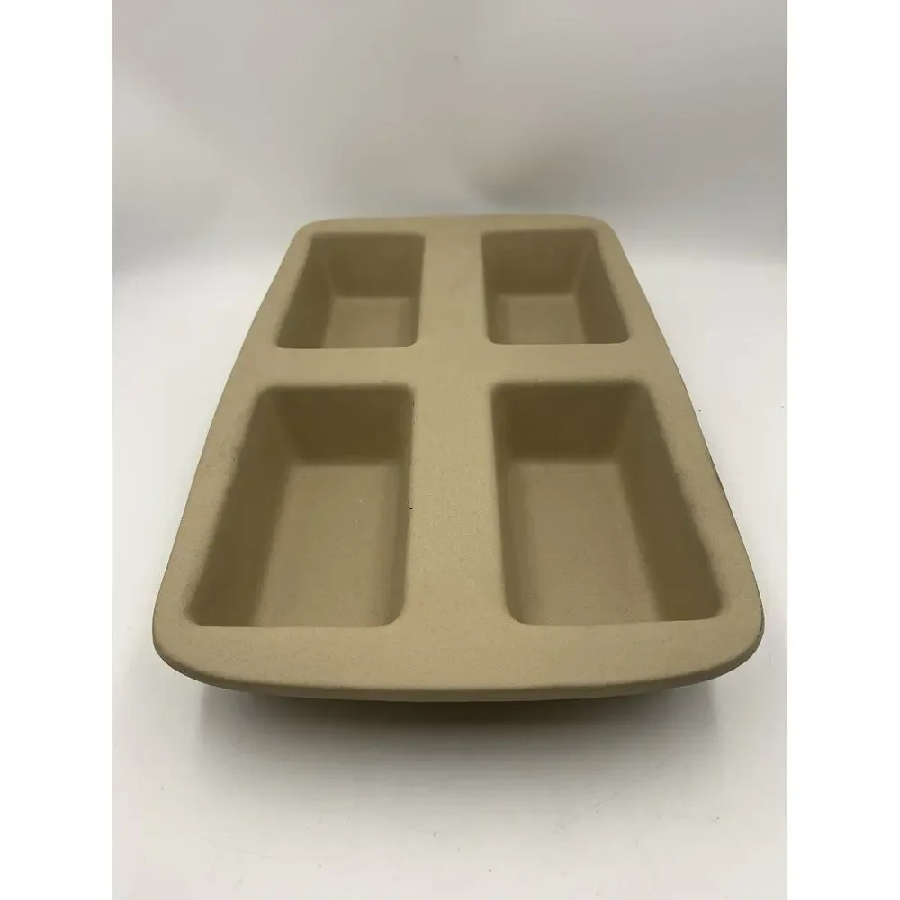 PAMPERED CHEF STONEWARE 4 MINI LOAF BREAD PAN FAMILY HERITAGE CLASSIC COLLECTION